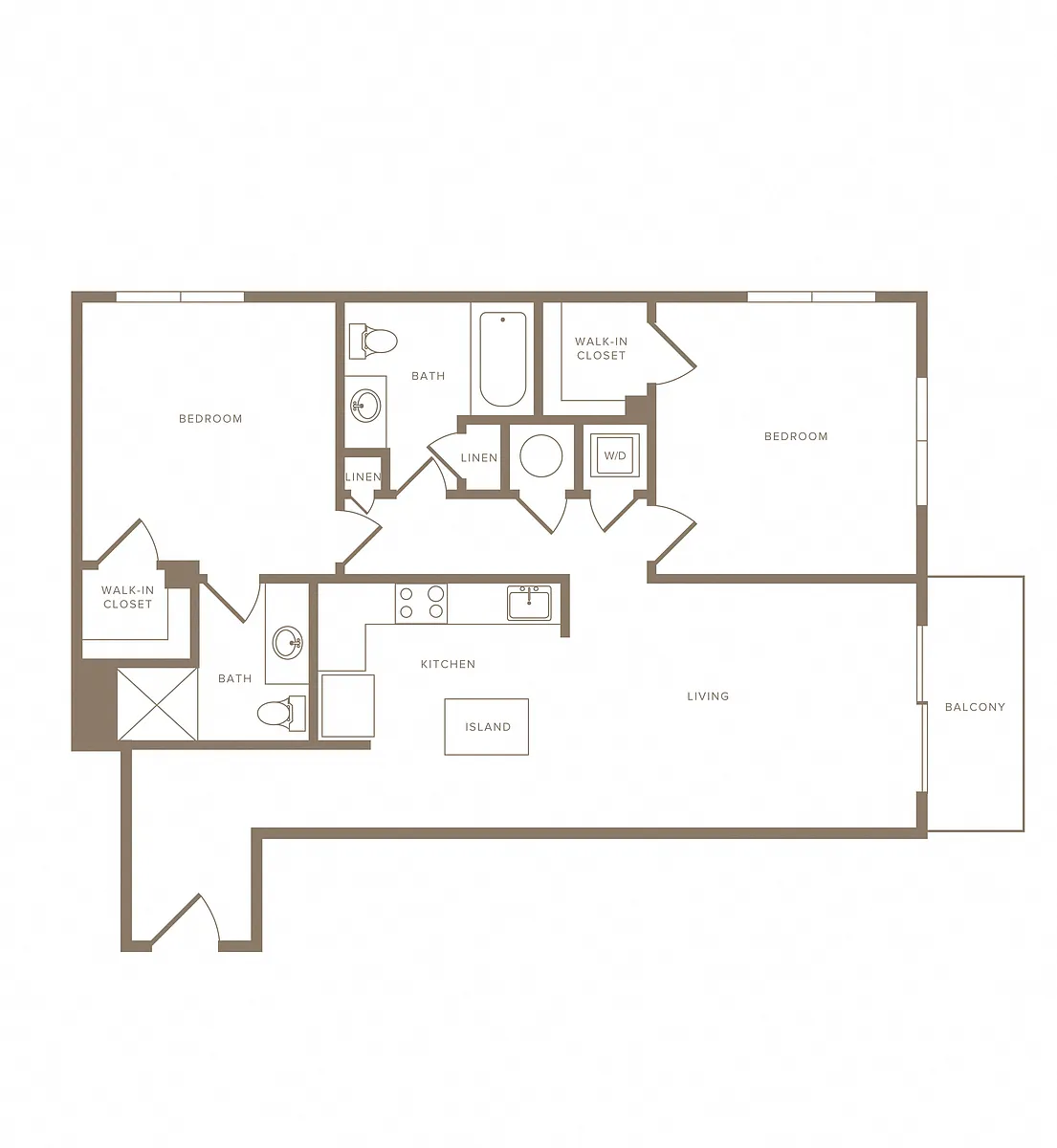 Floor plan 2 Bed/2 Bath-B03