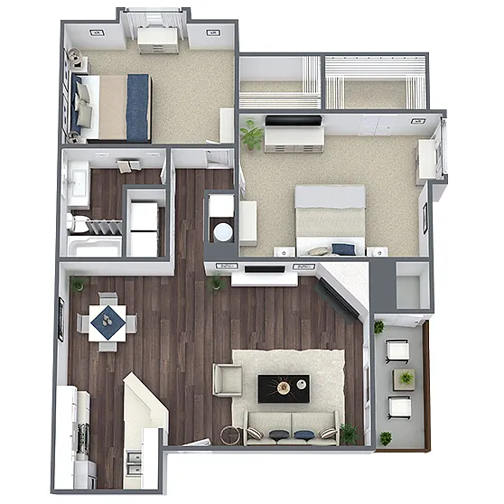Floor plan B4: 2 Bed 1 Bath