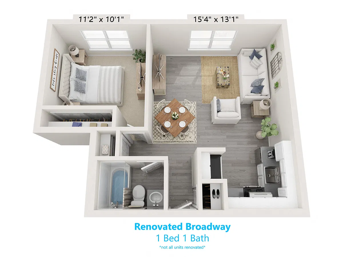 Floor plan 1 Bed 1 Bath A