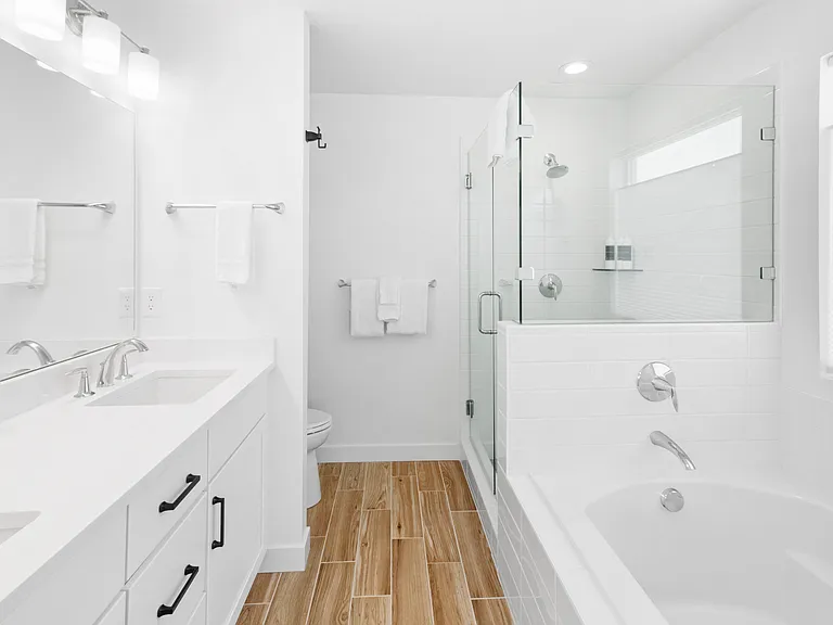 Primary Bathroom with Soaking Tub and Walk-In Shower (top floor)