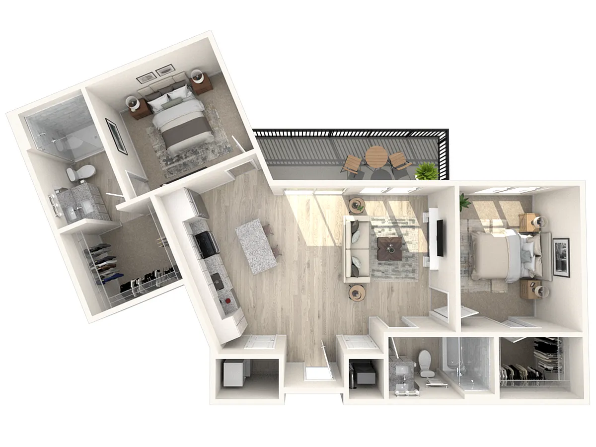 Floor plan B3.0 | Two Bedroom, Two Bathroom