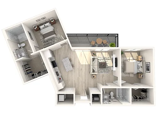 Floor plan B3.0 | Two Bedroom, Two Bathroom