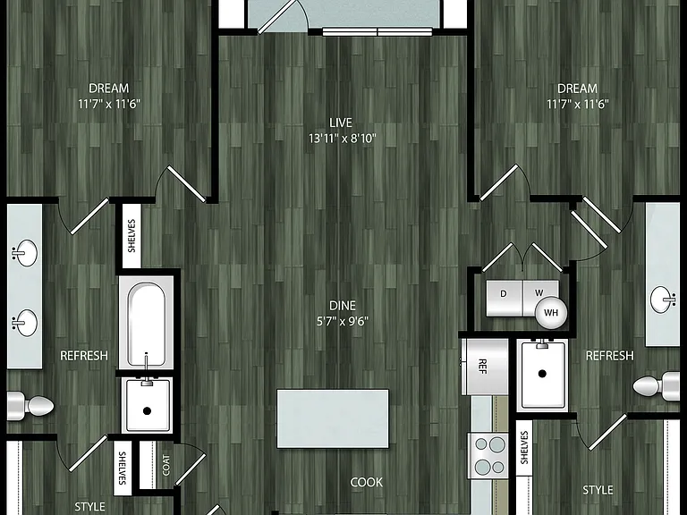 2C floor plan Encore Panther Island