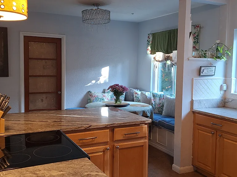 Kitchen view to dining area