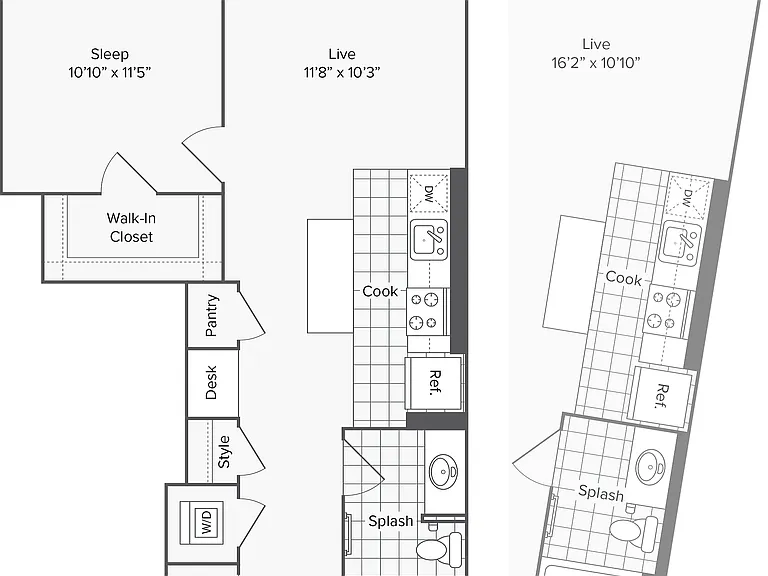 1 BR x 1 BA - I Floorplan 1 BR x 1 BA - I Floorplan