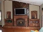 Fntastic gas log fireplace with mexican tile