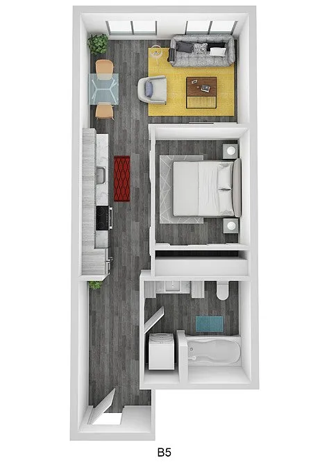 Floor plan Open 1 Bedroom A4