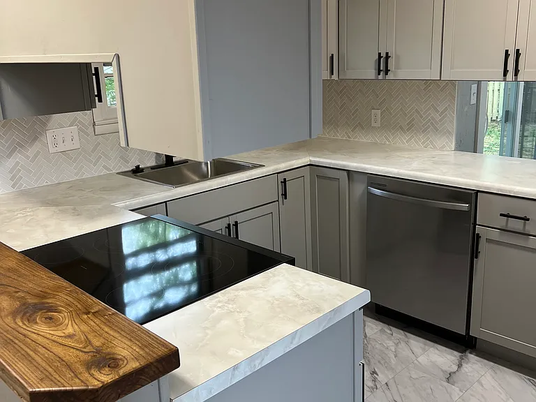 Kitchen toward dining area