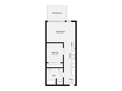 Floor plan Urban One Bedroom A01A