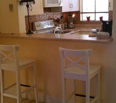 Bar seating in kitchen