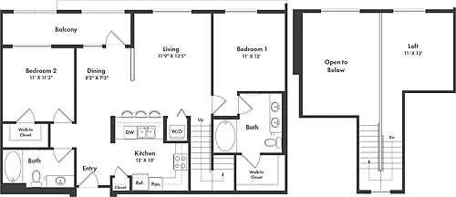 Floor plan 2 Bed- U19 Loft 1294