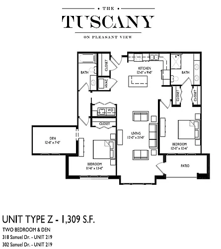 Floor plan Type Z with Den