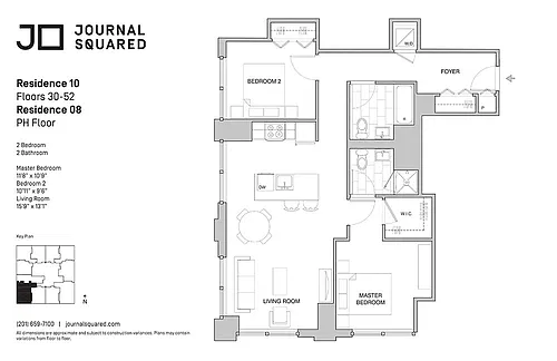 Floor plan 2 Bed | 2 Bath - 1