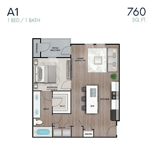 Floor plan 1X1