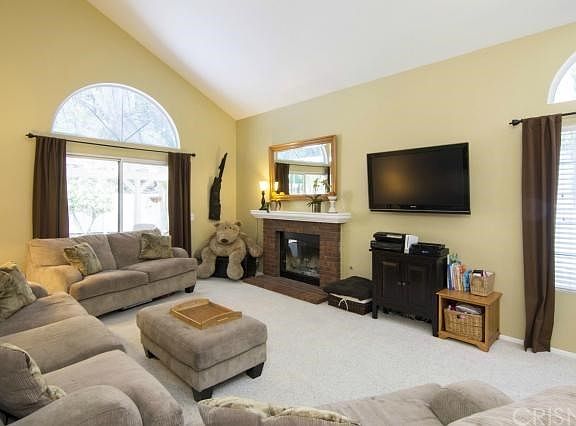 Living Room with vaulted ceilings