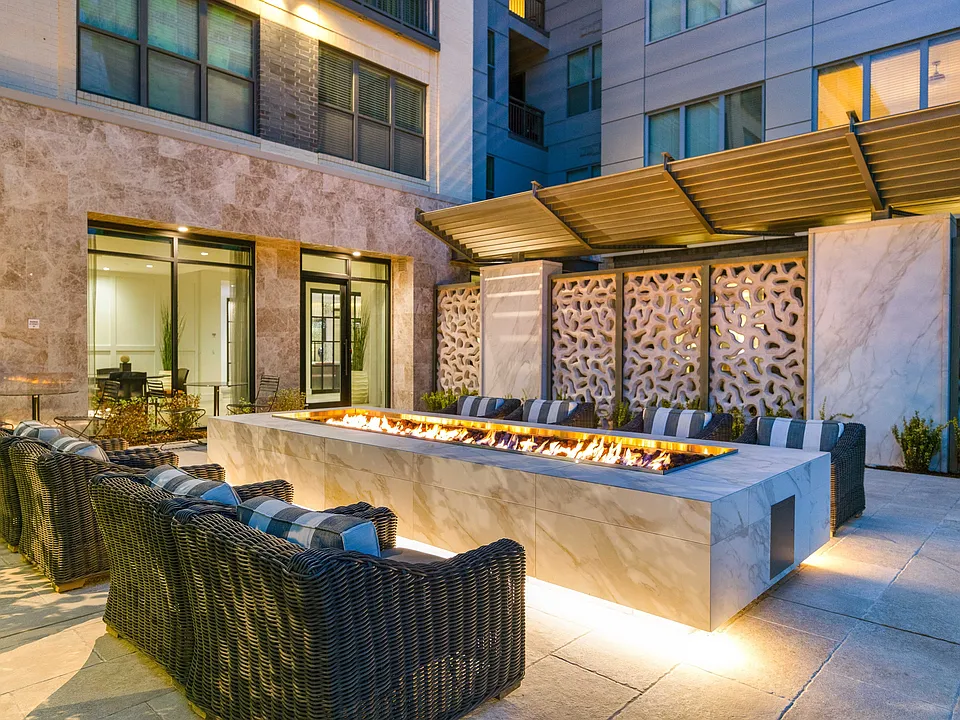 Cozy fireplace with ample seating