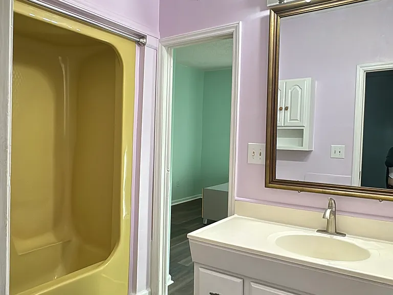 Freshly renovated bathroom.