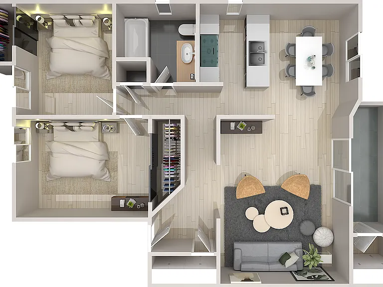 2 Bedroom 2 Bedroom