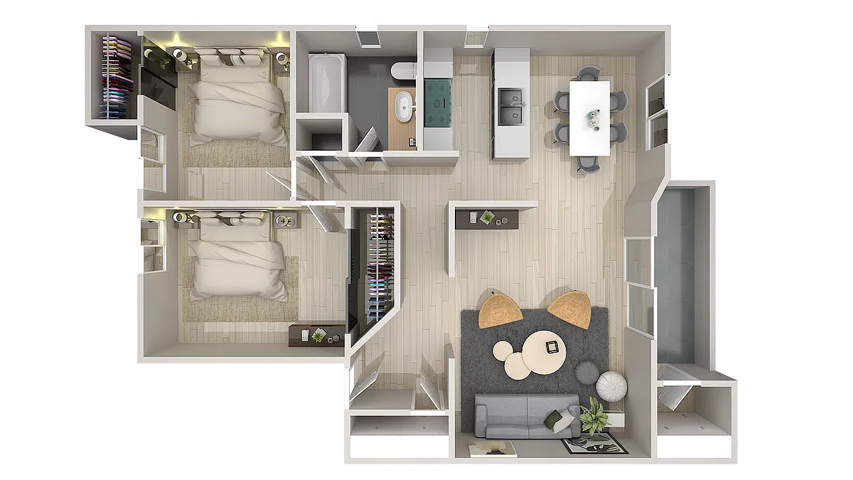 Floor plan 2 X 1