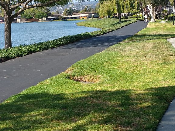 Walking path around lake