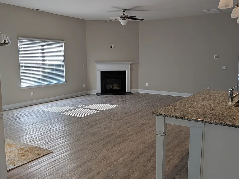 Gas fireplace operated with a switch.