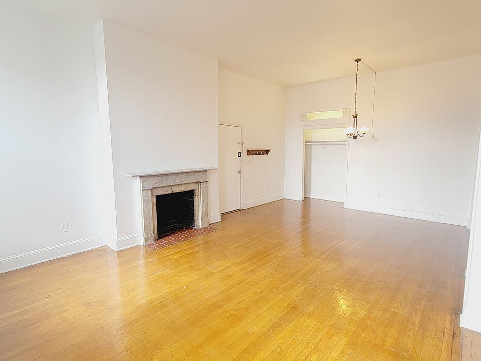 Living Room with marble fireplace