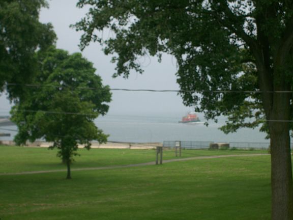 Fireboat Cotter passing by.