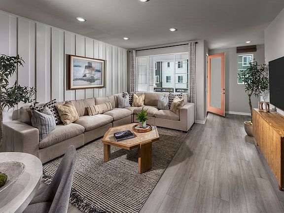 Great room in the 2135 floorplan at a Meritage Homes community in San Pedro, CA.