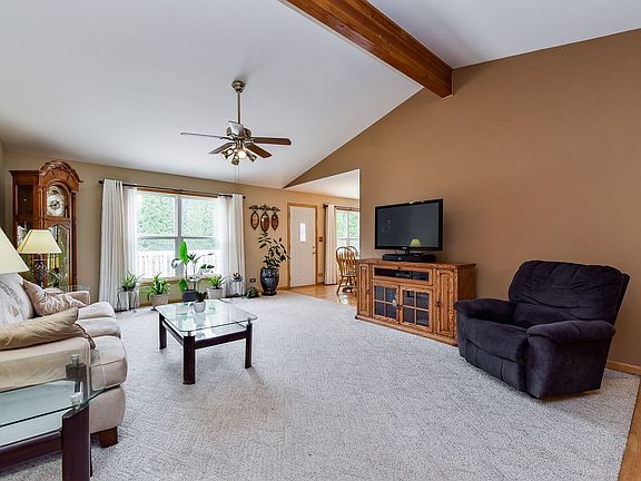 The family room is a great size, open to the kitchen and has wonderful vaulted ceilings!