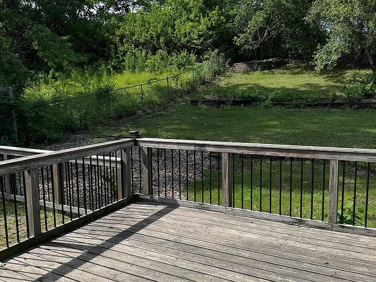private fenced backyard included