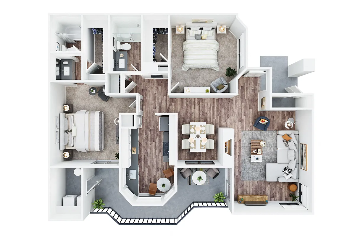 Floor plan Two Bedroom - Two Bathroom
