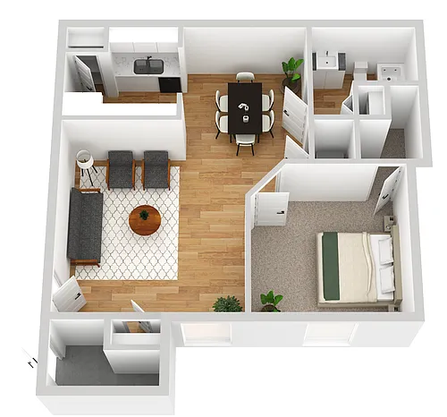 Floor plan 1 Bedroom 1 Bath