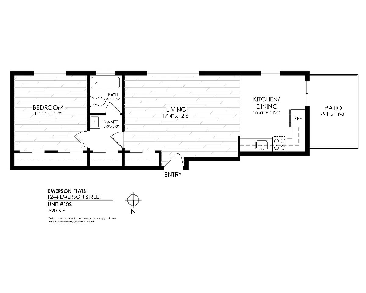 Floor plan One Bedroom, One Bath