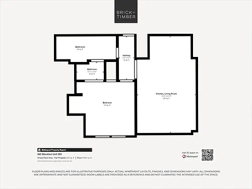 Floor plan 1 Bedroom 1 Bath