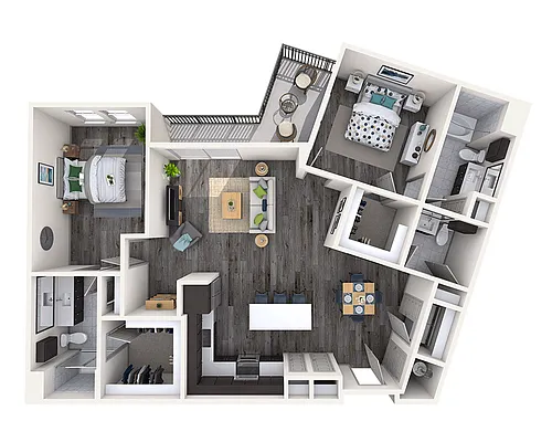 Floor plan Two Bedroom B2F