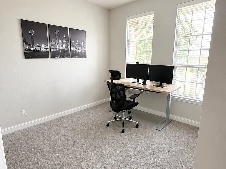 Downstairs bedroom with closet. Works great as office or guest room