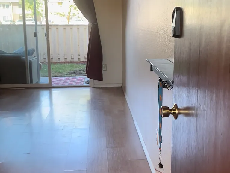 Patio door seen from hallway door