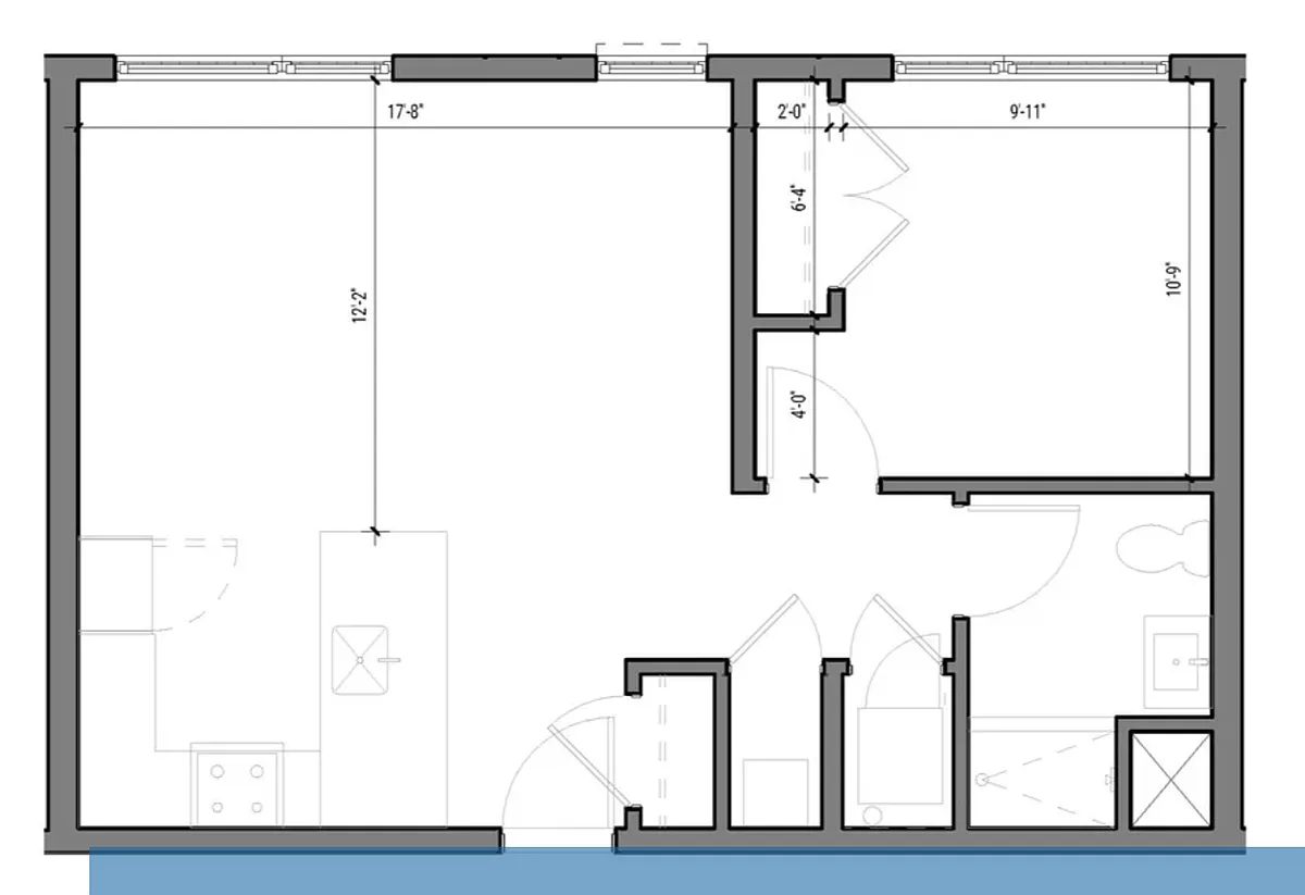 Floor plan 1 Bedroom C