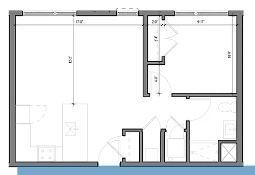 Floor plan 1 Bedroom C