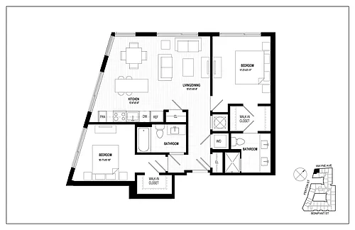 Floor plan 2 Bed 2 Bath C02