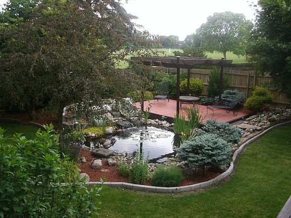 View of  backyard from deck