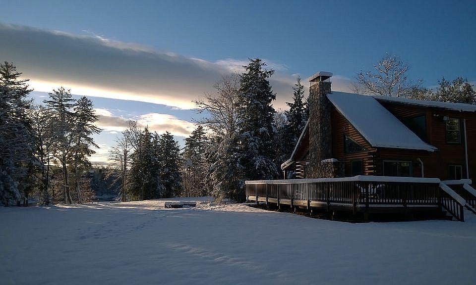 Sunrise, on a snowy morning.