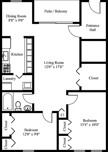Floor plan 2 Bedroom