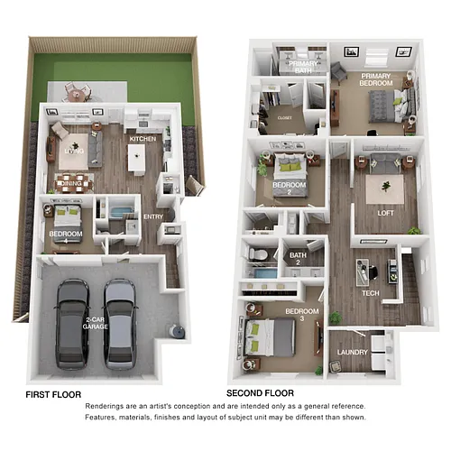 Floor plan Plan 4X (w/1st Floor Bedroom & Loft)
