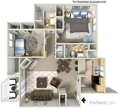 Floor plan 2x2 Garden Renovated