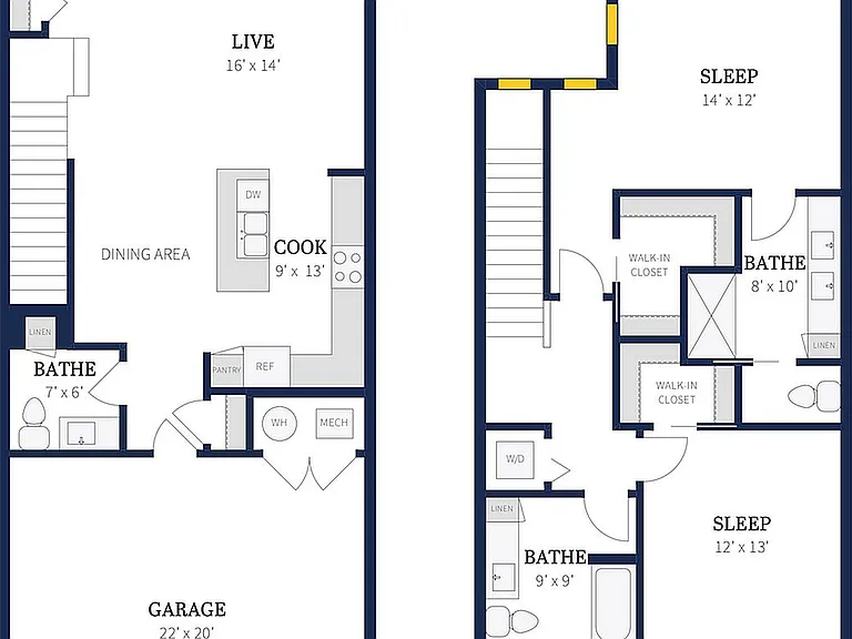 Floor Plan 2T | Arrabelle Apartments | Apartments in Cedarburg, WI Floor Plan 2T | Arrabelle Apartments | Apartments in Cedarburg, WI