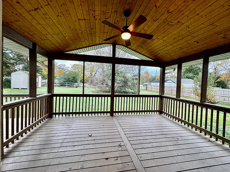 Fully fenced flat backyard