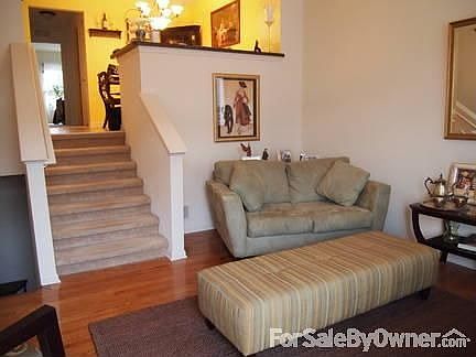 Living Room with hard wood floors