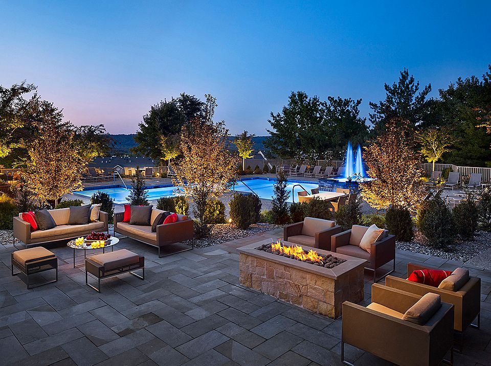 Outdoor courtyard with fire pit at AVE Malvern, Pennsylvania, 19355