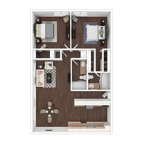 Floor plan 2 Bedroom/2 Bath